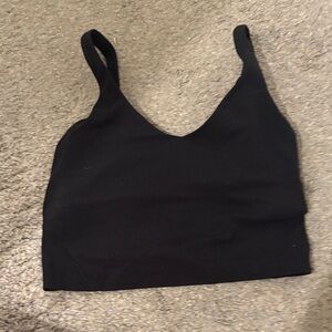 Black Ribbed Seamless Crop Tank Top